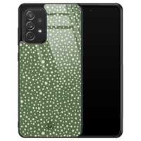 Casimoda Samsung Galaxy A52 glazen hardcase - Green dots