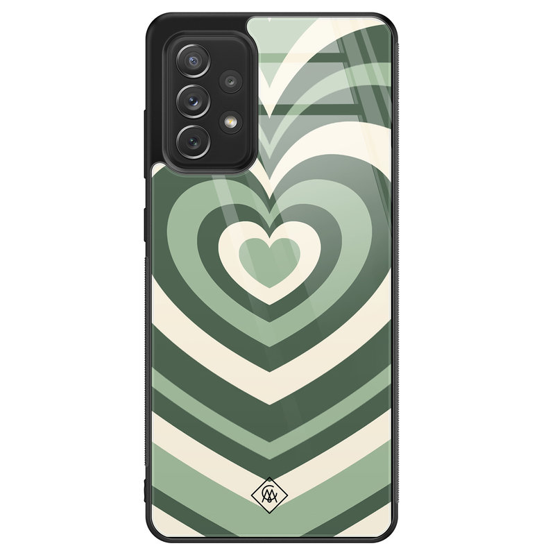 Casimoda Samsung Galaxy A52 glazen hardcase - Hart swirl groen