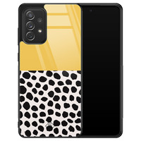 Casimoda Samsung Galaxy A52 glazen hardcase - Abstract geel