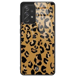 Casimoda Samsung Galaxy A52 glazen hardcase - Jungle wildcat