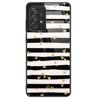 Casimoda Samsung Galaxy A52 glazen hardcase - Hart streepjes