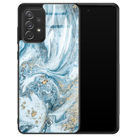 Casimoda Samsung Galaxy A52 glazen hardcase - Marble sea