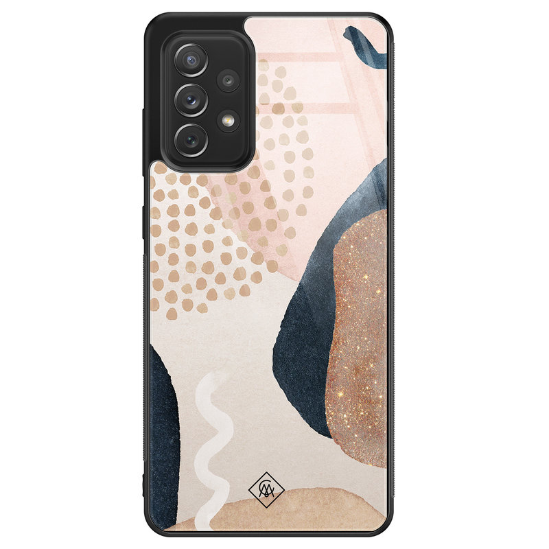 Casimoda Samsung Galaxy A52 glazen hardcase - Abstract dots