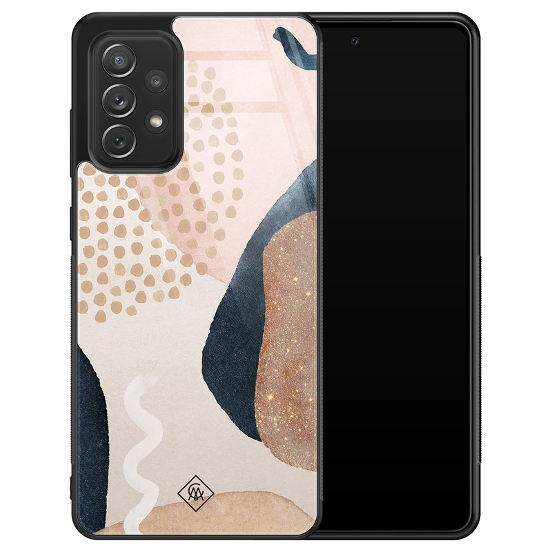 Casimoda Samsung Galaxy A52 glazen hardcase - Abstract dots