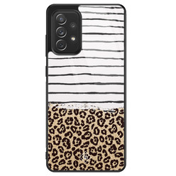 Casimoda Samsung Galaxy A52 glazen hardcase - Leopard lines