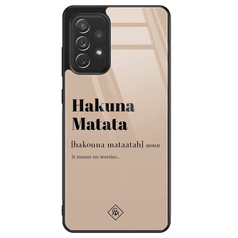 Casimoda Samsung Galaxy A52 glazen hardcase - Hakuna Matata