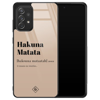 Casimoda Samsung Galaxy A52 glazen hardcase - Hakuna Matata