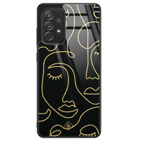 Casimoda Samsung Galaxy A52 glazen hardcase - Abstract faces