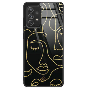 Casimoda Samsung Galaxy A52 glazen hardcase - Abstract faces
