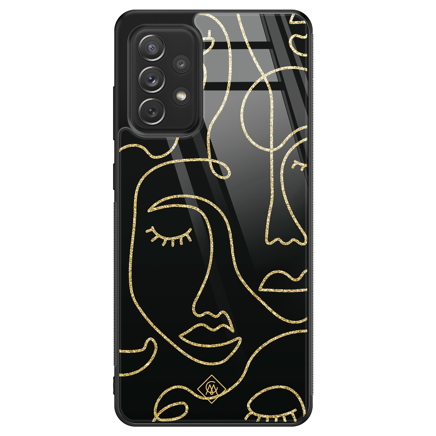 Samsung Galaxy A52 glazen hardcase Abstract faces