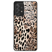 Casimoda Samsung Galaxy A52s glazen hardcase - Golden wildcat