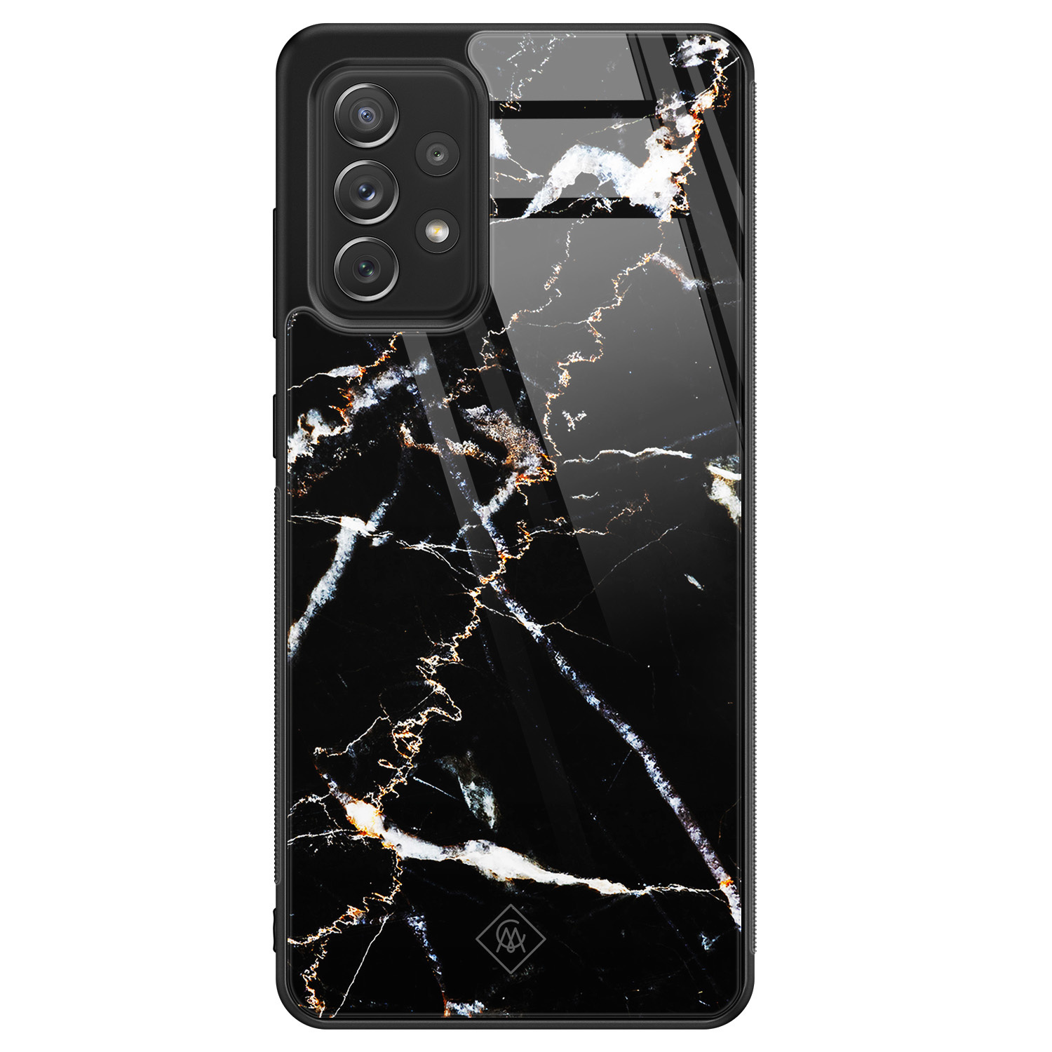 Samsung Galaxy A52s glazen hardcase - Marmer zwart