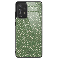 Casimoda Samsung Galaxy A52s glazen hardcase - Green dots