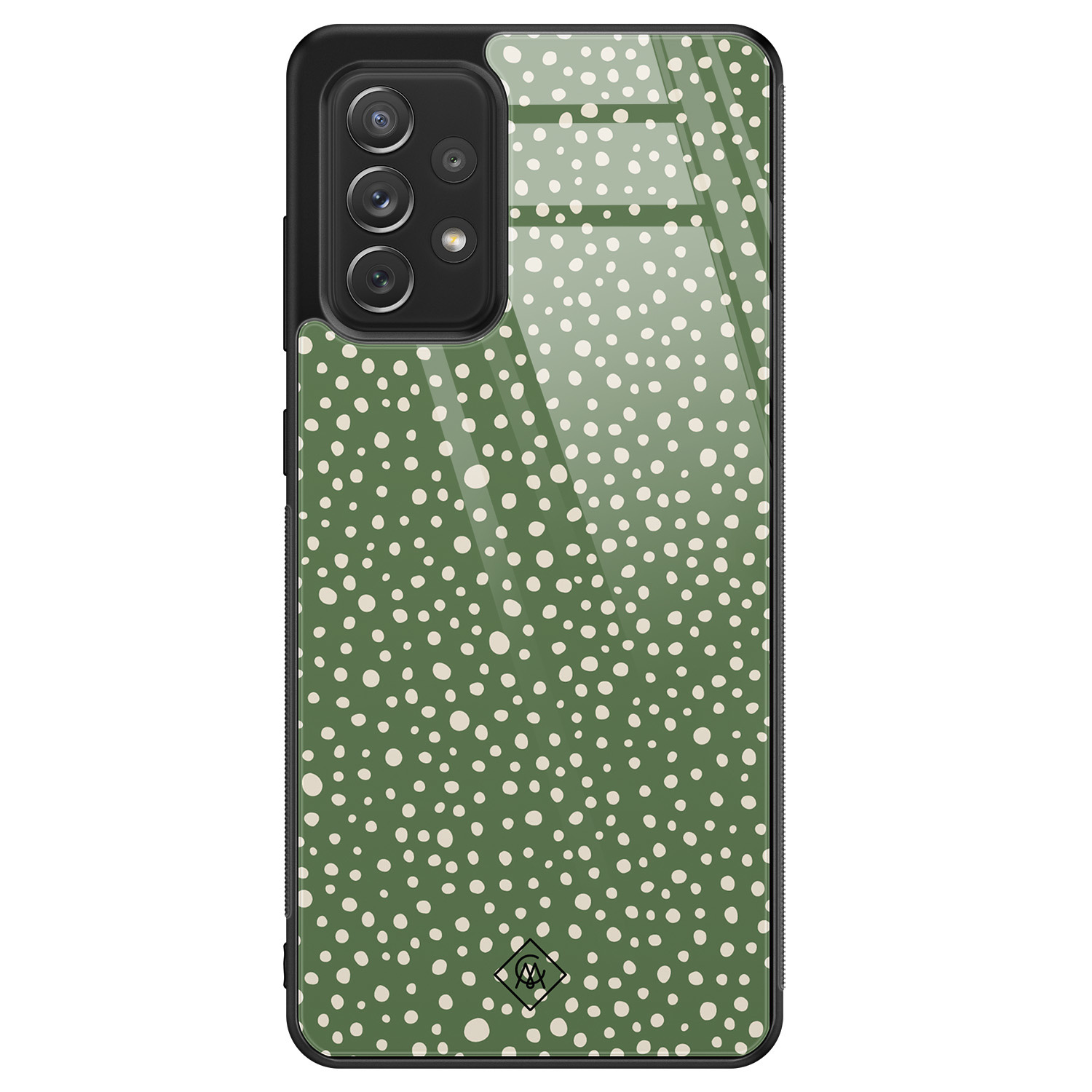 Samsung Galaxy A52s glazen hardcase - Green dots