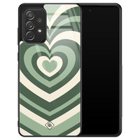 Casimoda Samsung Galaxy A52s glazen hardcase - Hart swirl groen