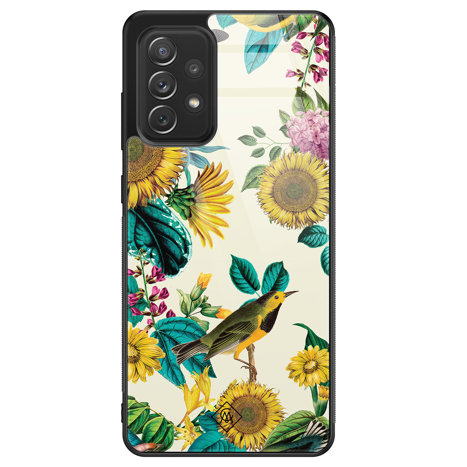 Samsung Galaxy A52s glazen hardcase Sunflowers