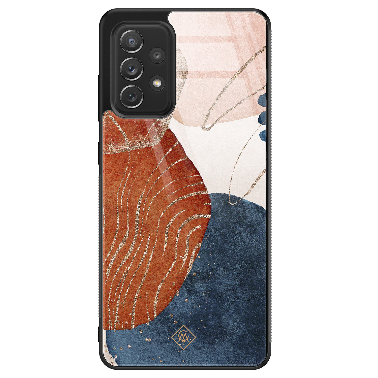 Samsung Galaxy A52s glazen hardcase Abstract terracotta