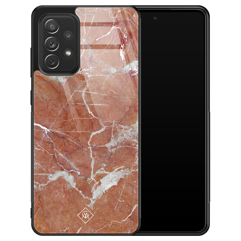 Casimoda Samsung Galaxy A52s glazen hardcase - Marble sunkissed