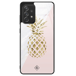 Casimoda Samsung Galaxy A52s glazen hardcase - Ananas