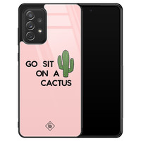 Casimoda Samsung Galaxy A52s glazen hardcase - Go sit on a cactus