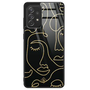 Casimoda Samsung Galaxy A52s glazen hardcase - Abstract faces