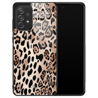 Casimoda Samsung Galaxy A72 glazen hardcase - Golden wildcat