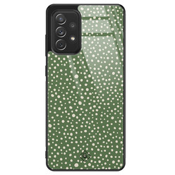 Casimoda Samsung Galaxy A72 glazen hardcase - Green dots