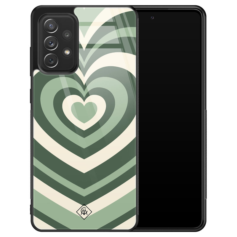 Casimoda Samsung Galaxy A72 glazen hardcase - Hart swirl groen