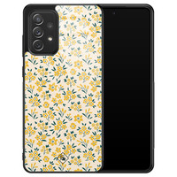 Casimoda Samsung Galaxy A72 glazen hardcase - Yellow garden