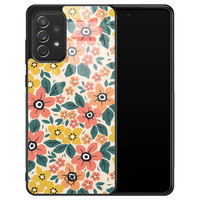 Casimoda Samsung Galaxy A72 glazen hardcase - Blossom