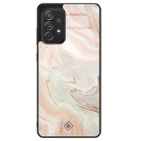 Casimoda Samsung Galaxy A72 glazen hardcase - Marmer waves