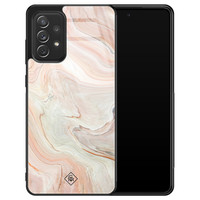 Casimoda Samsung Galaxy A72 glazen hardcase - Marmer waves