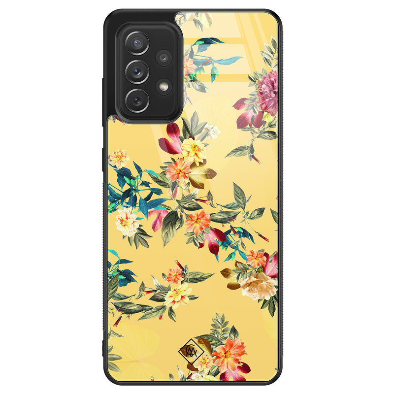 Casimoda Samsung Galaxy A72 glazen hardcase - Florals for days