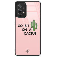 Casimoda Samsung Galaxy A72 glazen hardcase - Go sit on a cactus