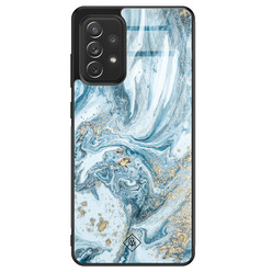 Casimoda Samsung Galaxy A72 glazen hardcase - Marble sea