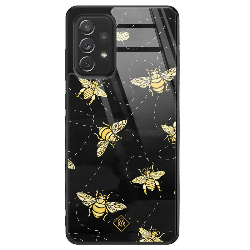 Casimoda Samsung Galaxy A72 glazen hardcase - Bee yourself
