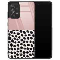 Casimoda Samsung Galaxy A72 glazen hardcase - Pink dots