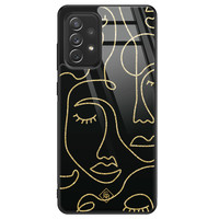 Casimoda Samsung Galaxy A72 glazen hardcase - Abstract faces