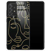 Casimoda Samsung Galaxy A72 glazen hardcase - Abstract faces