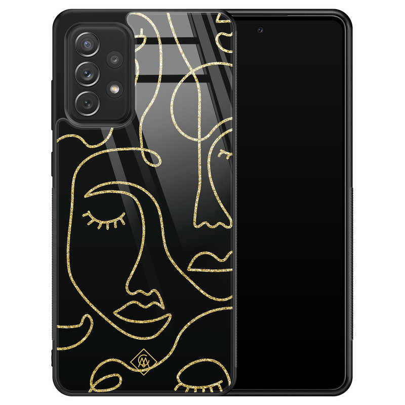 Casimoda Samsung Galaxy A72 glazen hardcase - Abstract faces