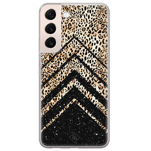 Casimoda Samsung Galaxy S22 Plus siliconen hoesje - Chevron luipaard