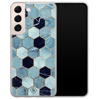 Casimoda Samsung Galaxy S22 Plus siliconen hoesje - Blue cubes