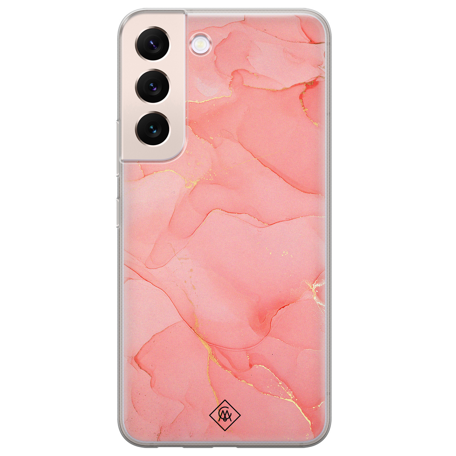 Samsung Galaxy S22 Plus siliconen hoesje - Marmer roze