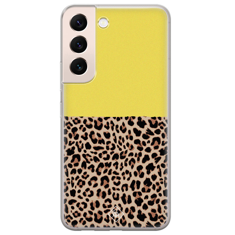 Casimoda Samsung Galaxy S22 Plus siliconen hoesje - Luipaard geel