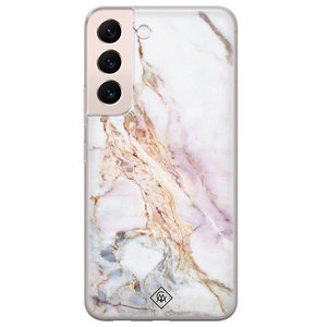 Casimoda Samsung Galaxy S22 Plus siliconen hoesje - Parelmoer marmer