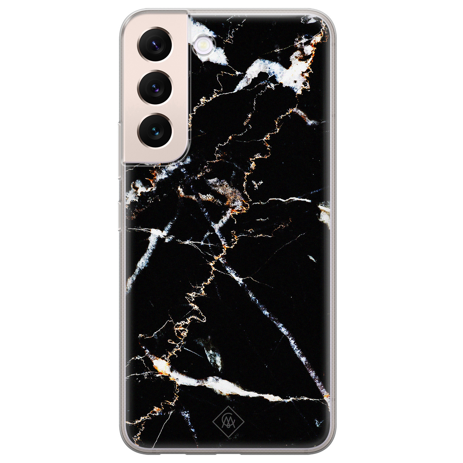 Samsung Galaxy S22 Plus siliconen hoesje Marmer zwart