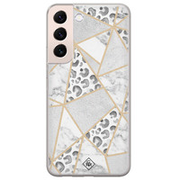 Casimoda Samsung Galaxy S22 Plus siliconen hoesje - Stone & leopard print