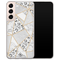 Casimoda Samsung Galaxy S22 Plus siliconen hoesje - Stone & leopard print