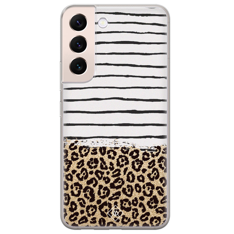 Casimoda Samsung Galaxy S22 Plus siliconen hoesje - Leopard lines