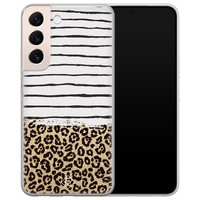 Casimoda Samsung Galaxy S22 Plus siliconen hoesje - Leopard lines